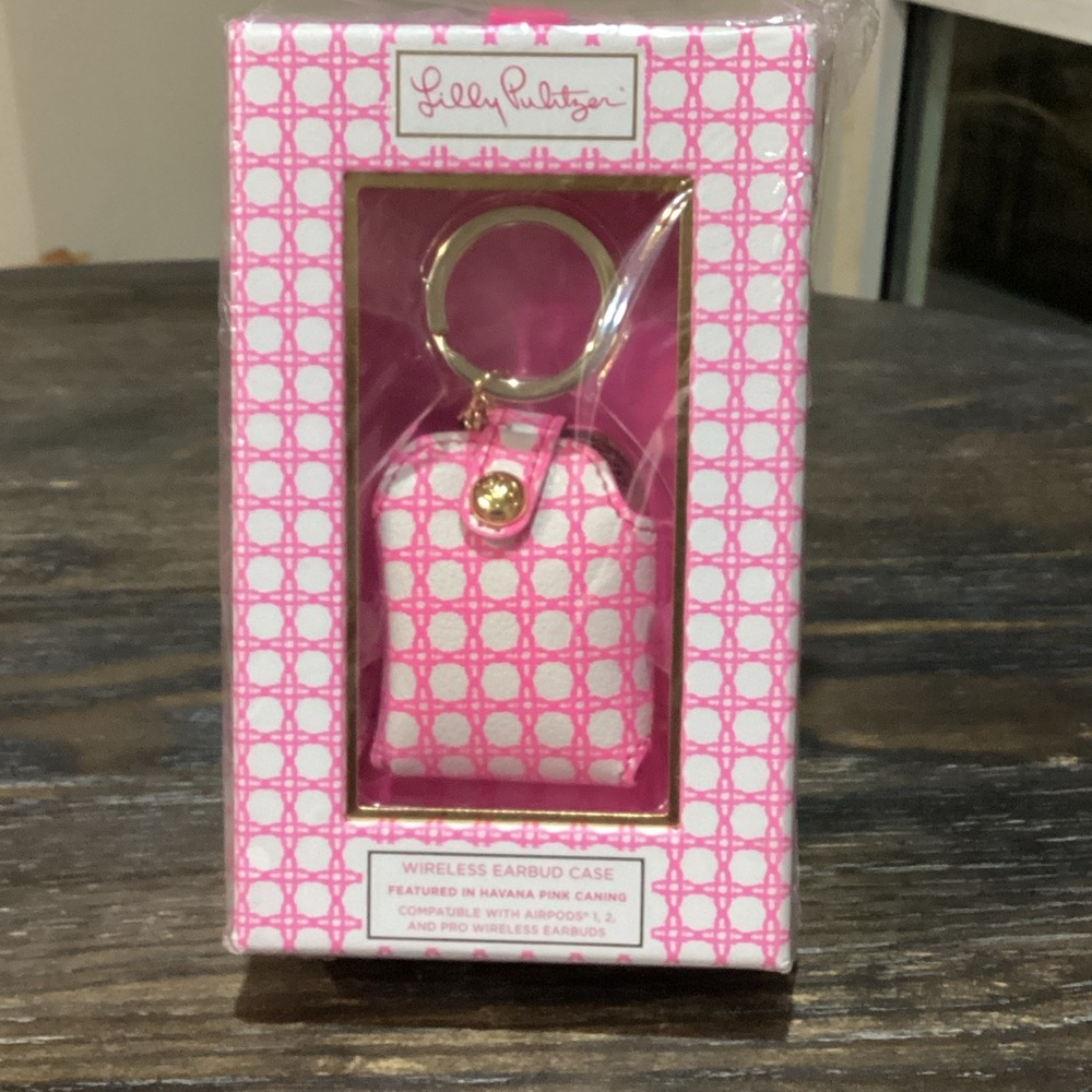 Lilly Pulitzer Havana Pink Canning Patterned Earbud Case